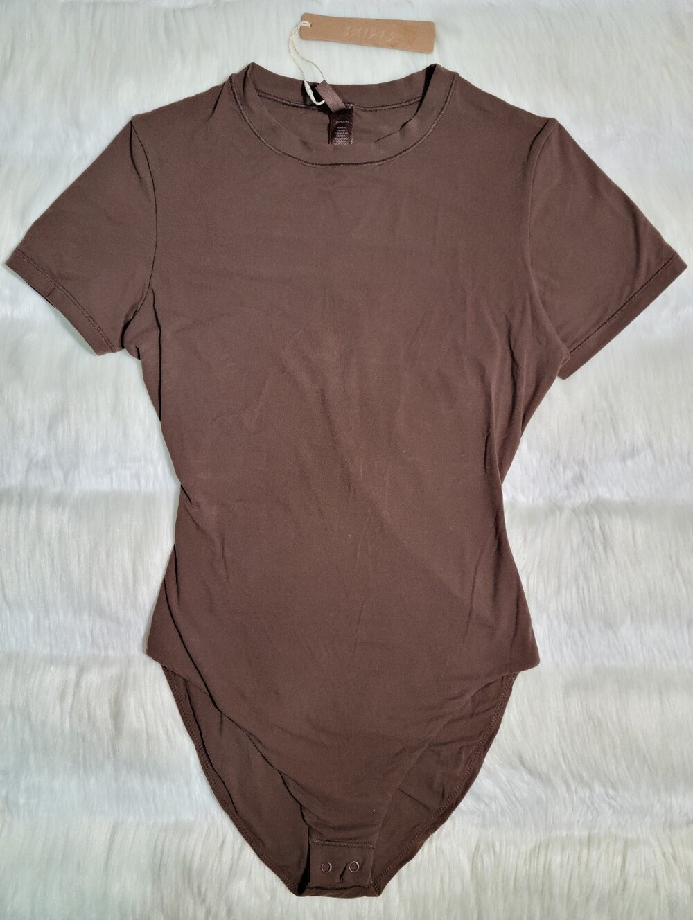 SKIMS Fits Everybody T-shirt Bodysuit Brown Cocoa Women XS NEW